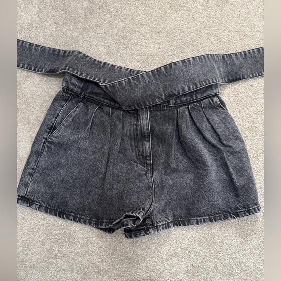 IRO - Ober Denim Paperbag Shorts - size 40, US size 8 - Dark Grey Wash - NWT - Picture 10 of 15
